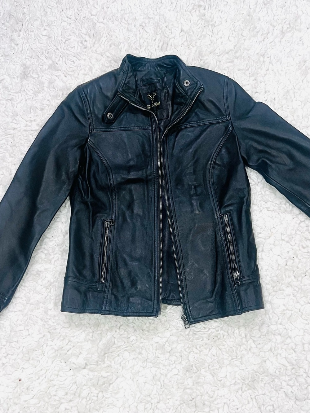 Vintage Black Leather Motorcycle Jacket